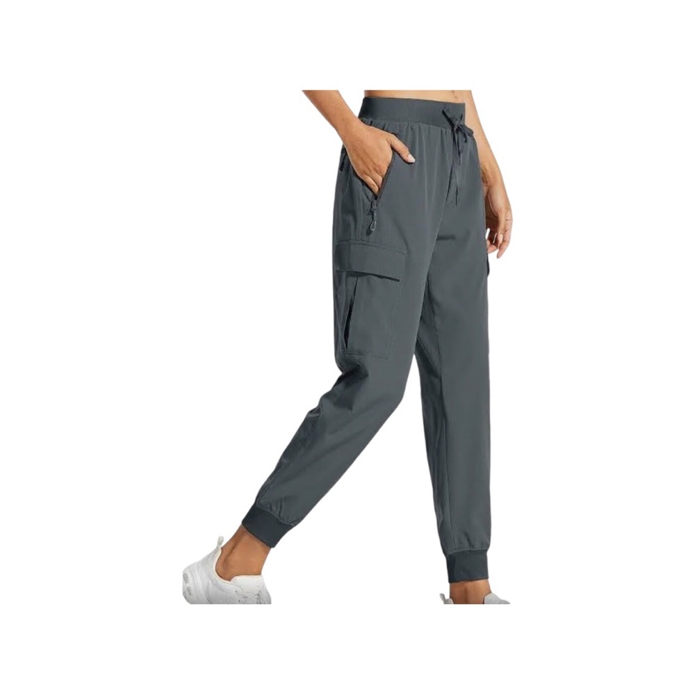 LIBIN  Women’s Gray Lightweight Joggers Quick Dry Cargo Hiking Track Pants XXL